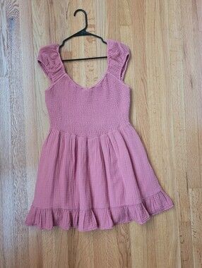 American Eagle Outfitters Ruffle Hem Smocked Dress